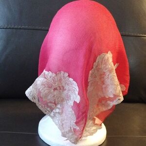 Vintage Scarf with Lace Appliques